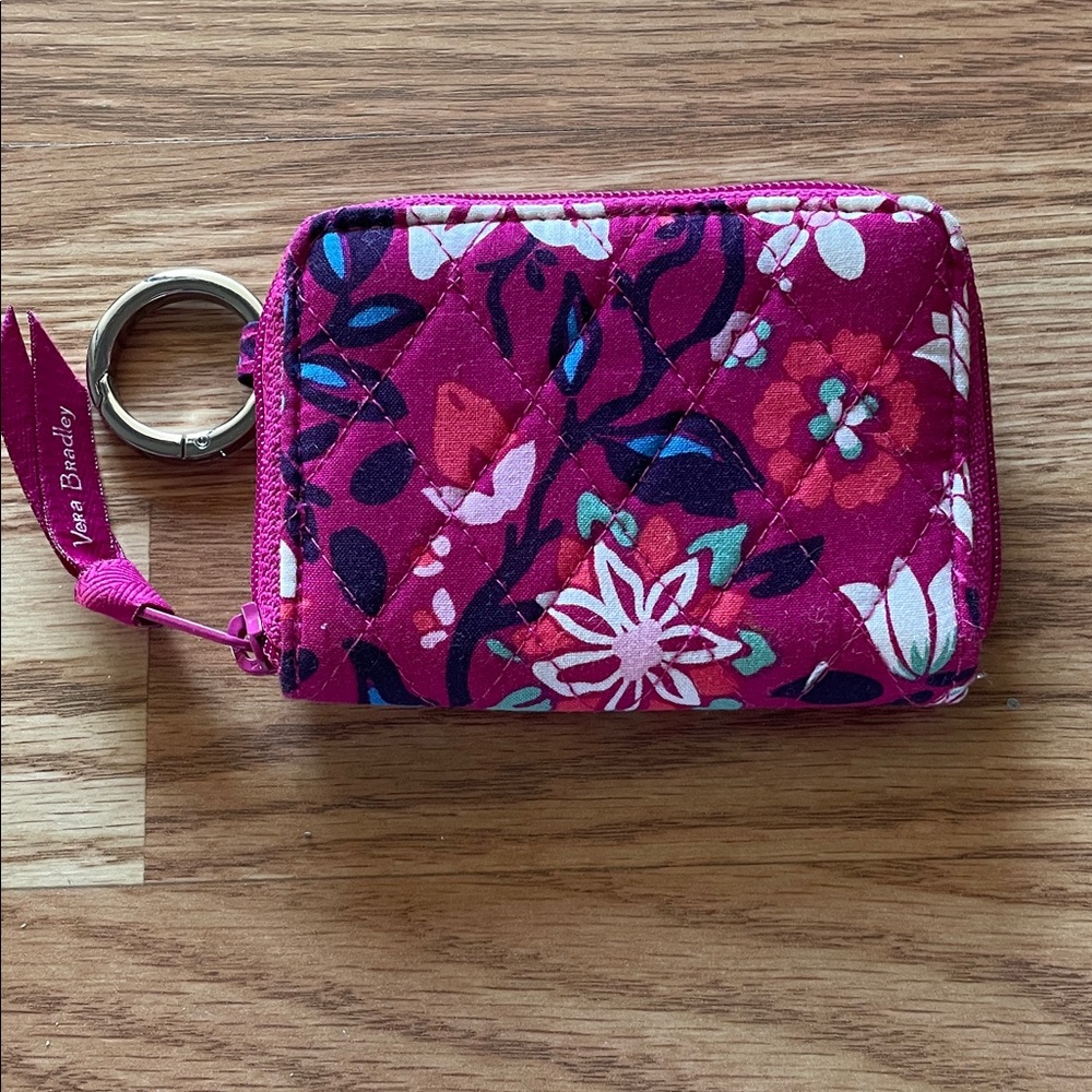 Vera Bradley Magenta Floral Quilted Key Holder